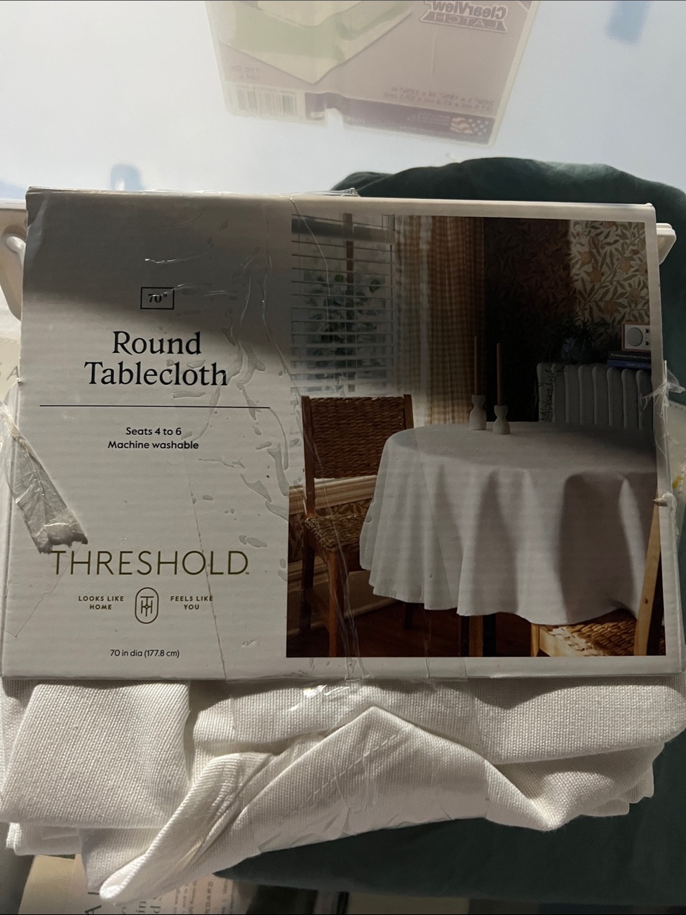 Threshold White Round Tablecloth - Classic 70"